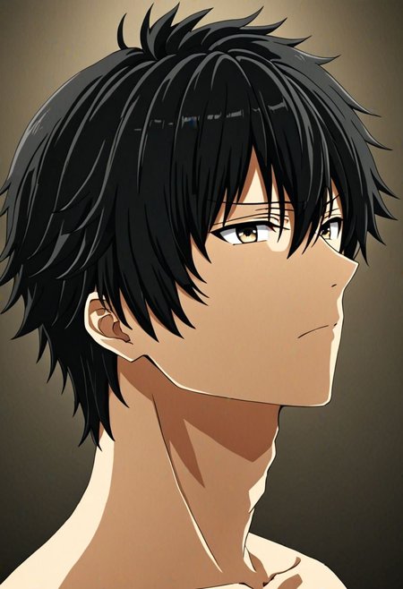 high resolution, solo, best quality, 1Boy, Seiya Kanie, black hair, short hair, thin, portraits, looking at viewer, focused gaze forward, upper body, head upright, neutral expresion, OverallDetail