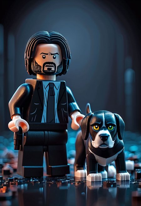 Lego John wick and dog
