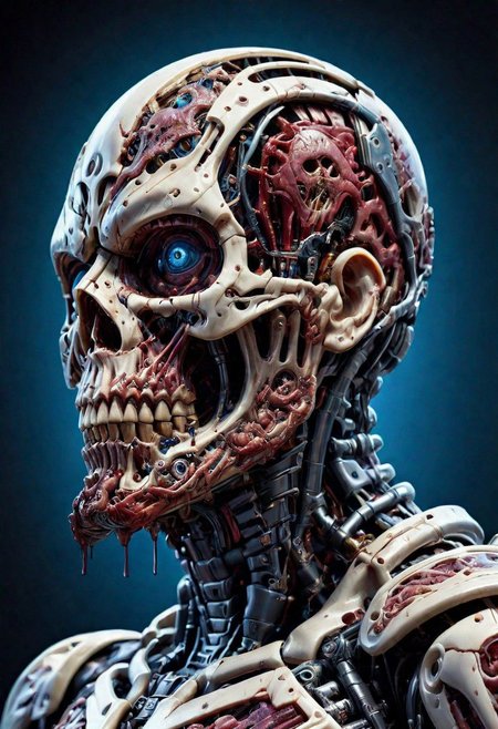 chuck close portrait st1cky detailed, portrait of robocop, cyborg, st1cky people, c4r4, st1cky, stylized gore, detailed viscera, zombies, cyborg, masterpiece, surreal, horde, running, viscera