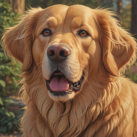 anime lineart, highly detailed, Ludicrous Refined Golden Retriever, in focus, Overdetailed art, Romantic, Indirect light, F/8 ,8k, masterpiece, best quality, hyperrealistic, superrealistic, photorealistic, ultra sharp, 16 bit colors, highres,
