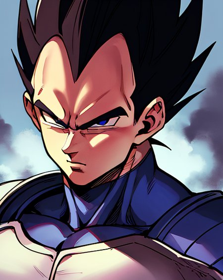 1guy, masterpiece, best quality, absurdres, wallpaper, detailed face, detailed eyes, Vegeta,  battle damage, fighing stance, <lora:Vegeta:0.41>