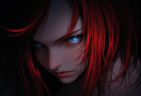 bv-anibrush. A half-body shot of a stunning beautiful young woman in photorealstic style. The scene is dark., <lora:bv-anibrush-v1-flux.safetensors:1.0:1.0>