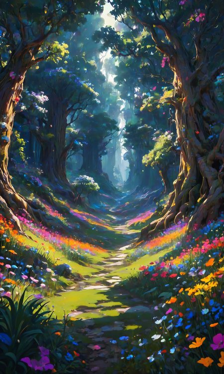 The most beautiful painting ever. it is a beautiful landscape of the valley with trees and flowers, an ultrafine detailed illustration by james jean, intricate linework, bright colors, behance contest winner, vanitas, angular, altermodern, unreal engine 5 highly rendered, global illumination, radiant light, detailed and intricate environment, 8 k. dynamic lighting, <lora:Fast:0.15>