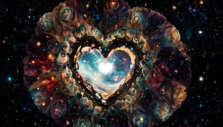 (Nebula Nook), floating asteroid, nebula swirls, glowing orbs, cosmic dust 
(romantic cozy setting:1.24), (heart decorations:1.2),  fantasy, nature, mystical, serene, seclusion,(Pinhole camera, soft, ethereal, dreamy images, a , sharp point of light, delicate vignetting around the edges),p8<lora:sdxl\oldPhoto_v1.0.safetensors:0.86:0.18>  <lora:sdxl\incase_style_v3-1_ponyxl_ilff.safetensors:0.95:0.15>, 
<lora:sdxl\cfg_scale_boost.safetensors:0.45:0.10>, 
p8,s6