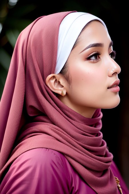 (portrait:1.2), wanita cantik menggunakan hijab, kacamata, di jalan raya, (4K, 8K, ultra realistic, photography, detailed and background:1.2),