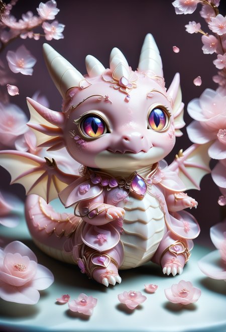 score_9, score_8_up, score_7_up, ((a chibi dragon made out of RoseOrganzaPY <lora:RoseOrganza_PONY-000005:1>)),  surrounded by petals, dimmed light, close up