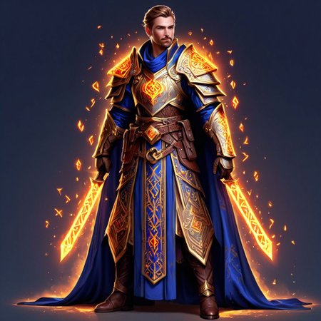 Flashfire glowing runes, full body, 1 mage wearing a royal robe, digital art, high quality, background royal court