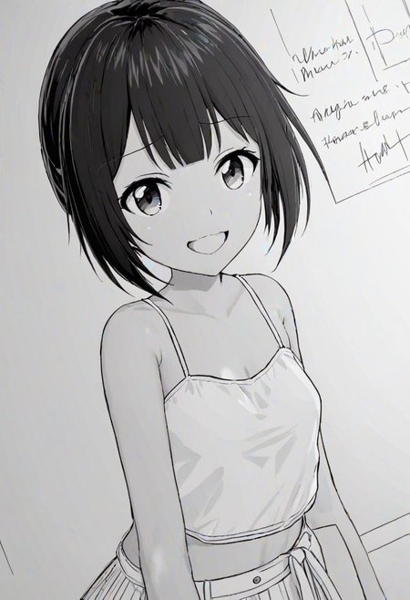high quality, high detail, line art, sketch, 1girl, beautiful girl, joy, happy, laugh,Miku