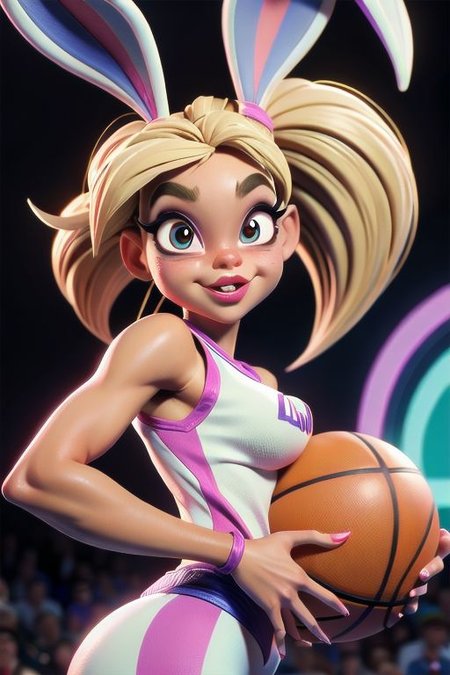 ((Lola bunny)) from Looney tunes dressed like pimp; submissive; bend over; mature; adult; Lola bunny; small cheeks; lush forms; lush body; ((plays basketball)),