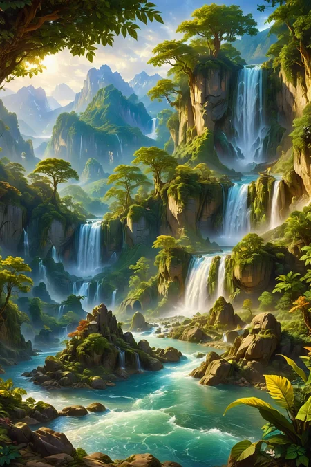 A masterfully crafted bas-relief landscape by a renowned classical artist, capturing a breathtaking mountain scene. The piece features majestic mountains rising in the background, cascading waterfalls, and lush forests in the foreground. Tiny details such as delicate leaves, rugged rock textures, and flowing water are intricately rendered, creating a sense of depth and realism. The scene is bathed in a soft, ethereal light, enhancing the serene and awe-inspiring atmosphere of the artwork.
masterfully crafted, bas-relief landscape, renowned classical artist, breathtaking mountain scene, majestic mountains, cascading waterfalls, lush forests, delicate leaves, rugged rock textures, flowing water, intricate details, depth, realism, soft ethereal light, serene, awe-inspiring, masterpiece, stunning, artistic.
<lora:ral-fntsyrlms-sdxl:0.7> ral-fntsyrlms,
<lora:add-detail-xl:1.0>,
<lora:EldritchMixIllustration_1.1:0.35>,
<lora:EnvyBetterHiresFixXL01:1.0>,
<lora:SDXLFaeTastic2400:0.75>