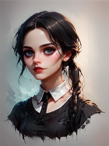 score_9, score_8_up, score_7_up,  <lora:Wednesday_v2:0.8>,
wednesday,1girl,solo,ponytail,portrait