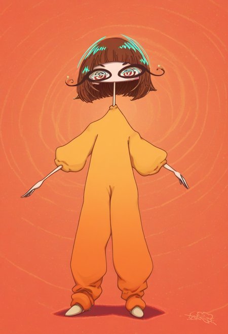 score_9, score_8_up, score_7_up,
masterpiece, best quality, detailed, amazing quality,
detailed background, abstract, spirals,
dynamic pose, colorful, dazed, stickers,
1girl, woman, Yasmin,