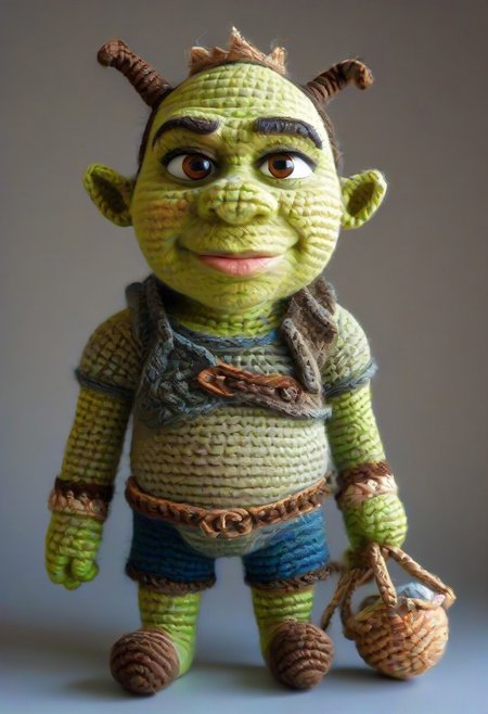 Shrek, by saint exupery, crocheted style