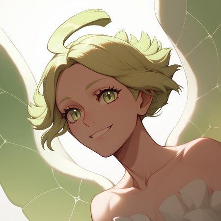 <lora:SlimesSylph:1>, score_9, score_8_up, score_7_up, slimes_syplh, solo, wings, portrait, smiling, castle room background