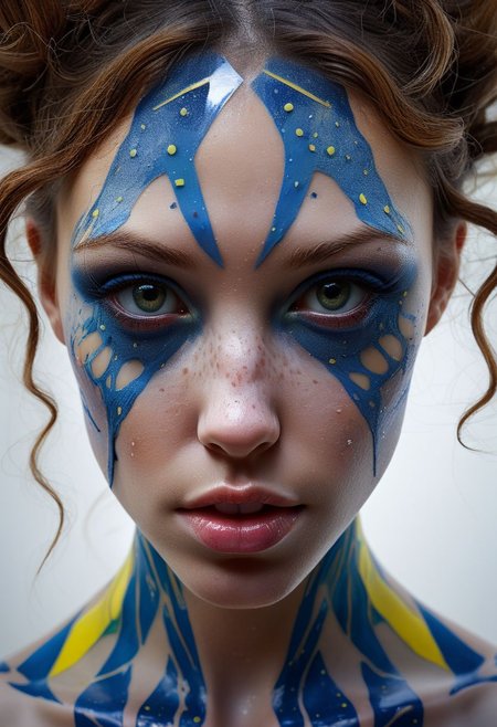 mysterious face with freckles, an exotic girl in tape clothing, fading background, alluring goddess, blacktapeprojekt, by Minjae Lee, Carne Griffiths, Emily Kell, Steve McCurry, Geoffroy Thoorens, Aaron Horkey, Jordan Grimmer, Greg Rutkowski, amazing depth, double exposure, surreal, geometric patterns, intricately detailed, bokeh,  perfect balanced, deep fine borders, artistic photorealism , smooth,  great masterwork by Suiras  <lora:add-detail-xl:2>  <lora:Double_Exposure:0.5>