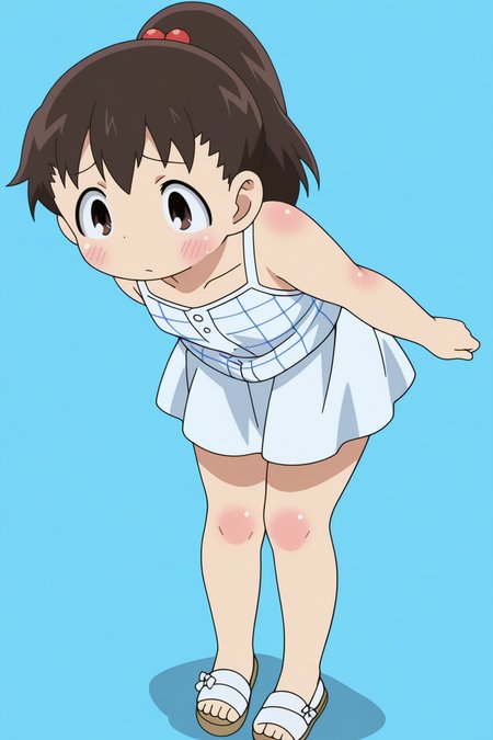 masterpiece, newest, Mayumi Katou, full body <lora:Mitsudomoe_-_multicharacter:0.8>