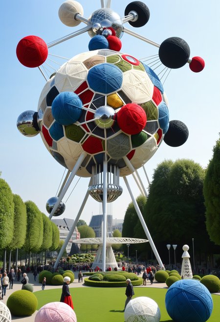 masterpiece, very aesthetic, absurdres, newest, Yarnworld, close-up, atomium, brussels <lora:Challenge_Winnifier:0> <lora:Yarnworld-000017:0.7>