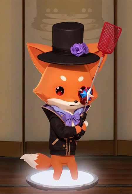 Super Animal Royale, detailxl, score_9, score_8_up, score_7_up, score_6_up, score_5_up,, detailed eyes, detailed face, detailed hands, top down full body view,  NightScapes, fox, cozy atmosphere, creative light overlay, 4k, masterpiece, (masterpiece), best quality, (4K), (cinematic lighting), highly detailed, 8K, UHD, ultra detailed, immersive picture, vivid colors, volumetric light, cinematic light, extremely detailed CG, fox is wearing a jacket and a hat
