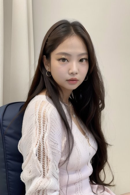 jennie, (looking_to_camera:1.1)
,best quality, realistic, photorealistic,ultra detailed,extremely detailed face 
<lora:jennie-sd1.5-000004:0.8>