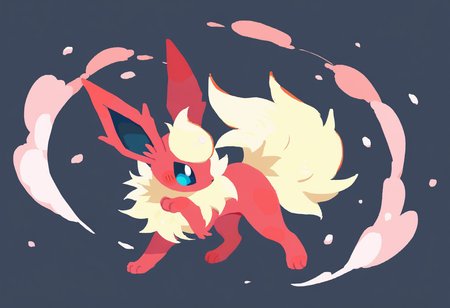 (masterpiece, best quality:1.1), solo, (zerov:1), pokemon, flareon <lora:N11_ZeroV_V9_250101:0.7>