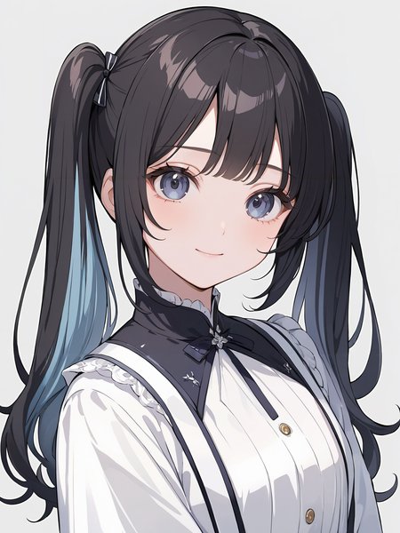 masterpiece,ultra-detailed,best quality,8K,illustration,cute face,clean skin ,shiny hair,girl,ultra-detailed-eyes,simple background, <lora:add-detail-xl:1>   <lora:half twintail_XL_V1.0:1> half twintail, multicolored hair