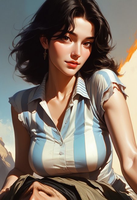 score_9, score_8_up, score_7_up, korean 1girl, mature, striped dress, femdom misstres, large breasts, black hair, looking at viewer, female focus, at home,
b0ris,