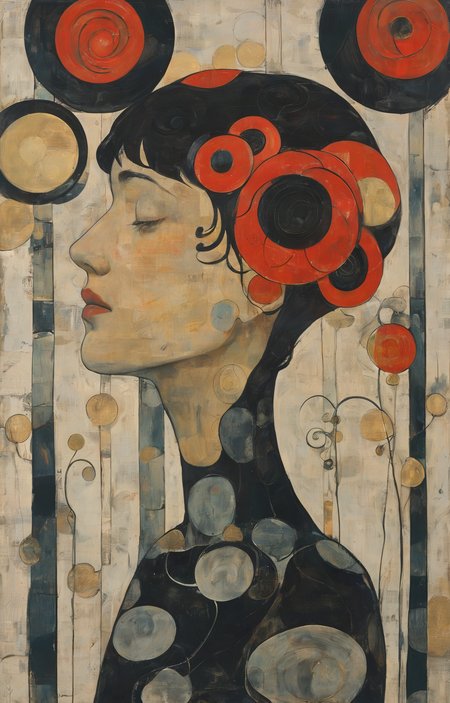 masterpiece,best quality,<lora:tbh269-sdxl:0.9>,illustration,style of Koloman Moser, portrait of noble man