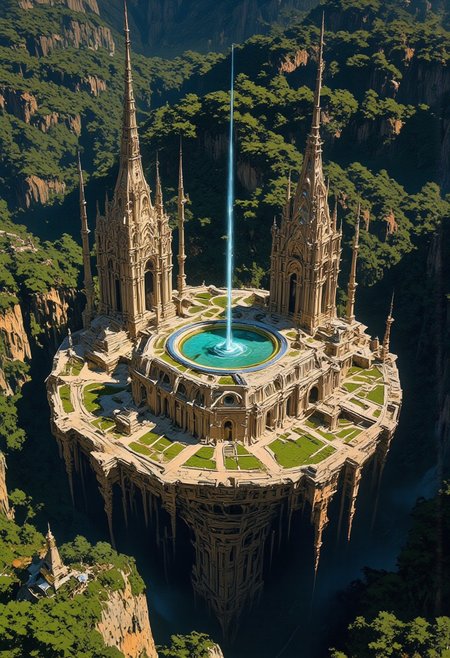 "The plan of the palace was that of a four-pointed star. At the center a fountain raised a jet of water."