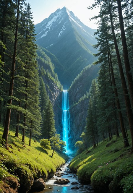 majestic mountain landscape, glowing waterfalls, crystal-clear lakes, lush green forests, vibrant wildflowers, soft sunlight filtering through tall trees, rolling hills, serene meadows, misty valleys, colorful butterflies, gentle river flowing, birds soaring in the sky, ethereal fog, distant snow-capped peaks, magical forest clearing, vibrant colors, enchanted forest, peaceful atmosphere, morning dew, golden hour lighting, fantasy nature scenery
 (8k uhd:1,4)
 <lora:add-detail-xl:1>
 <lora:Dynamic Poses:1>