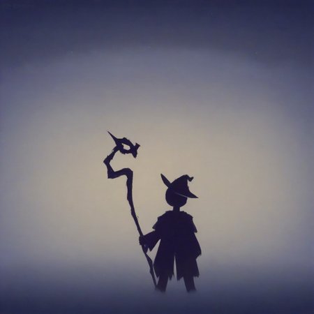 10k Res, Gritty, noir, Bright, (Cell Shading), (masterpiece), 1girl, cute, witch, holding staff, night time, halloween