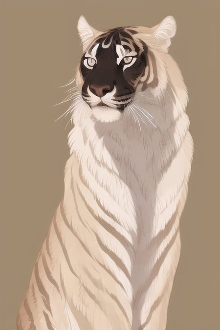 white saber-tooth tiger, red eyes, albino, large canines