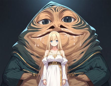 <lora:jabba_the_hutt_XL_pony_bf_v1:1>jabba the hutt,, BREAK score_9, score_8_up, score_7_up, BREAK source_anime, rating_explicit, best quality, masterpiece, uncensored,<lora:sdxl_lightning_4step_lora:1>(clear eyes:1.2),clear art,zPDXLpg