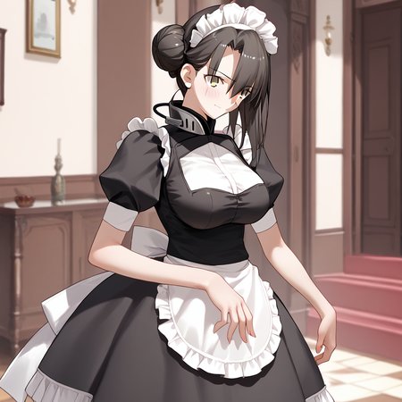 <lora:Takeuchi_Takashi_PonyXL_style_v01:1>
<lora:agent.pony:1>
score_9 , score_8_up , score_7_up , source_anime , 
masterpiece , best quality , ultra-detailed , 
BREAK
agent \(girls' frontline\), maid
1girl , woman , huge breasts , light smile , light blush , ((jeanne d'arc (fate)):0.5)  , 
long black hair  , maid dress ,  
corner