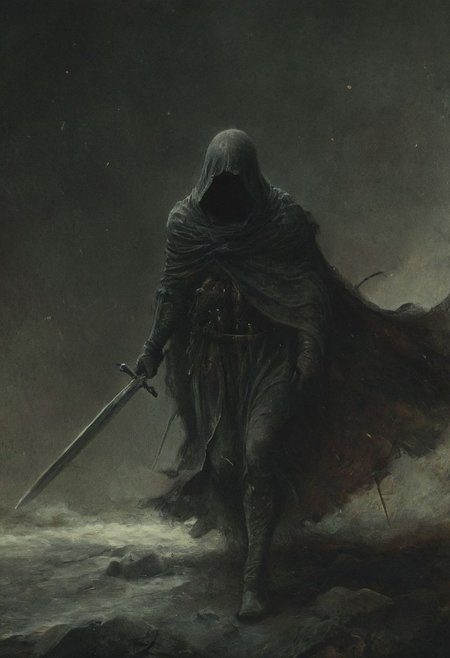 a terrible terrifying fight scene between an honorable knight and a hooded assassin dragging us with swords and daggers, (vacations, high resolution:1.3), (small, selective focus, european film:1.2), (sexual advance:1.1), ,end of hopes ,silence, extremely detailed,dark,sad, easynegative, digital artwork by Beksinski, extremely detailed, dark, chiaroscuro, low-key,in the style of Kelly Slater ,style by Kelly Slater,closeup,digital artwork by Beksinski, style of Kelly Slate