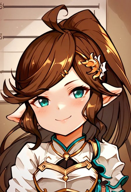 score_9, score_8_up, score_7_up, best quality, uncensored, source_anime,
BREAK
1girl, gbf-polaris, harvin, brown hair, ponytail, green eyes, hair ornaments, armor, thigh boots, gbf-polaris outfit,
little smile, standing, mugshot, looking at viewer, upper body, portrait, close-up face, facing viewer, indoors,
<lora:sdxl_lightning_8step_lora:1> <lora:gbf-polaris_XL(pony):1>