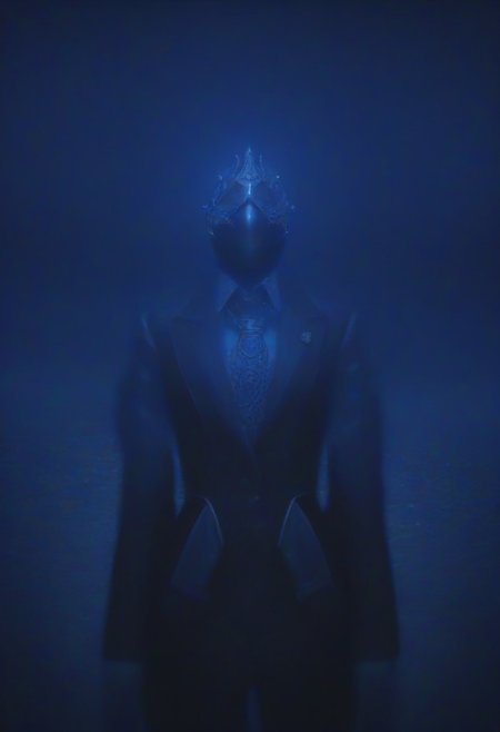 (score_9, score_8_up), score_7_up, 1boy, Highly detailed RAW color Photo, shirt, long sleeves, jewelry, jacket, upper body, earrings, necktie, collared shirt, hand up, necklace, black jacket, gradient, black nail polish, gradient background, tattoo, glowing, formal, ring, suit, cross, mask, skull mask, spikes, black suit, metallic texture, blue theme, blue fire, multiple rings, hand tattoo, simple background, dark blue background, blue theme, gorgeous details, depth perception, backlighting, photorealistic, breathtaking scenery, perfectly rendered reflections, detailed clothing,
dark lighting, dof, depth of field, realistic, dark background, CINE, blue embers, low-key,
<lora:unholy-000009:0.8> <lora:CINE-000008:0.4>
<lora:sinfully_stylish_SDKL:0.5> <lora:xl_more_art-full_v1:0.4> <lora:zavy-cntrst-sdxl:0.7> <lora:Gas_mask-000009:0.4><lora:hand 4:0.5>