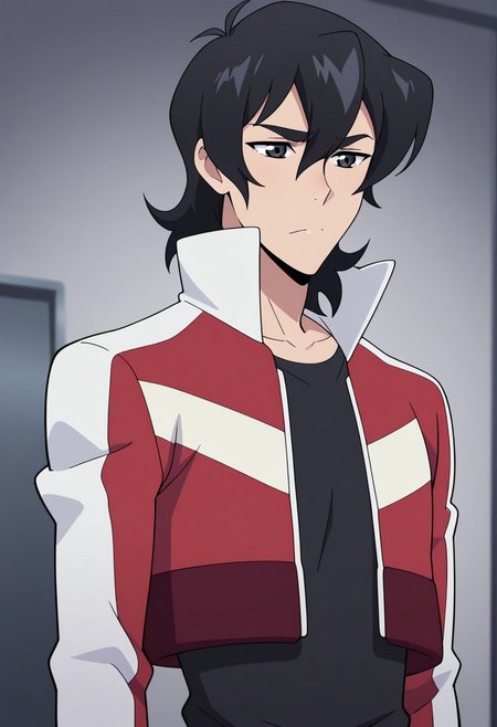 masterpiece,best quality,amazing quality, source_anime, 
keithvld, 1boy, male focus, solo, black eyes, black hair, shirt, black shirt, jacket, cropped jacket, multicolored jacket, red and white jacket, white collar, popped collar, open jacket,