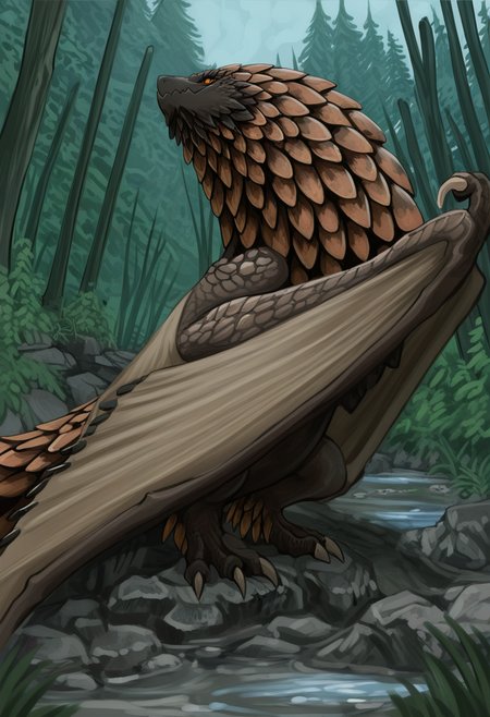 <lora:MH_Bazelgeuse_a1_4_NoobXL-eps_spnlora1_th-0.7>,SHSLG,748cmstyle,masterpiece,best quality,amazing quality,high quality,very aesthetic,absurdres,newest,shaded,digital media \(artwork\),depth of field,mhbaz,solo,feral,detailed background,forest,<lora:745cmSDXLvpred75S:0.5>,<lora:GLSHS:0.5>,side view,winged arms,orange eyes,no sclera,bomblets,folded wings,head turned,tail,