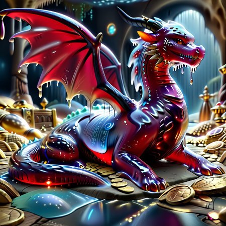 1dragon, highly detailed black  dragon, black dragon made out of slime, scaly black slime dragon, slime dragon with red eyes, black slime dragon laying in its hoard, black slime dragon with wings, dragon wings, detailed claws, detailed feet, detailed tail,
multi-colored gems made out of slime, in a room of treasure made out of slime, tiny gold coins and bars made out of slime, piles of tiny coins, piles of tiny gold slime coins, piles of gold slime, tiny gold slime coins, only tiny coins, translucent slime coins, 
treasure-room, treasure, gemstone, coins, gold bars, gold pile, 
everything made of slime, No simple background,
((translucent slime)), ((transparent slime)), (bioluminescent slime), sl1m3, slime, ais-blmn, watce, je11y, thickwater, great lighting, ral-lava, even lighting, no bright spots, saturated colors,