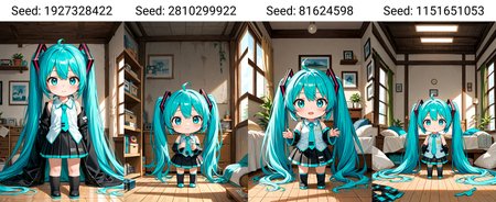 <lora:Hyper-SDXL-8steps-lora:1><lora:Fixhands_anime_bdsqlsz_V1:1> zPDXL2, score_9, score_8_up, score_7_up, source_anime, intricate details, perfect anatomy BREAK, 
1girl, solo, chibi, hatsune miku, (vocaloid:0.8), aqua hair, aqua eyes, 
indoors, messy room, 
<lora:iLECO-chibi_XL(pony)v10:1>