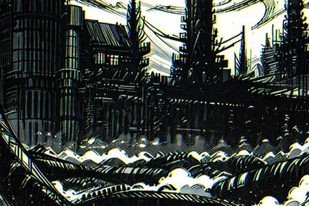 highly insanely detailed, masterpiece, top quality, best quality, highres, 4k, 8k, RAW photo, (very aesthetic, beautiful and aesthetic),  
tsutomu nihei,nihei_tsutomu,blame!,blame gakuen!,abara,TNstyle,sidonia_no_kishi,(megastructure in background,giant room),tentacles,dome,lantern,star \(sky\),starry sky,machinery,fence,bridge,light particles,walkway,clouds,drainpipe,ventilation fan,ventilation shaft,dark background,no human,vast scenery,perspective,cyberpunk, 
<lora:ABARA:0.8>, 
(1girl:1.3), 
solo focus, 
rural school,red and white background,âââ