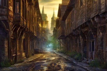 RAW photo, (masterpiece:1.3), subsurface scattering, heavy shadow, (high quality:1.4), (intricate, high detail:1.2), professional photography, HDR, High Dynamic Range, realistic, ultra realistic, photorealistic, high resolution, film photography, ambient lighting, atmospheric effects, <lora:detail_slider_v4:2>, OverallDetail,, epiCPhoto <lora:FantasySlums:1>, animal, bare tree, building, city, fanslu, fantasy, multiple boys, outdoors, painting \(medium\), road, scenery, sky, tree