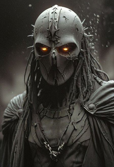 a beautiful wired-cyborg 80s Sci-fi Ranger Styled Noir hero in outworn leather and Linen parka with high collar bleaked red linen scarf and cape with Sword and a shield resembling a Large QR-Code in fight stance, translucent dark-amber made of grignani lines, a giant boss, volumetric lighting, ultra detailed, deep blacks, atmospheric haze, falling apps and icons, falling particles, dust, dusty medieval road background, atmospheric haze, Film grain, cinematic film still, shallow depth of field, highly detailed, high budget, cinemascope, moody, epic, OverallDetail, gorgeous, 2000s vintage RAW photo, photorealistic, candid camera, color graded cinematic, eye catchlights, atmospheric lighting, skin pores, imperfections, natural, shallow dof,