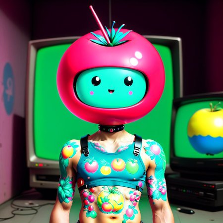 A CRT TV playing 80s anime Akira