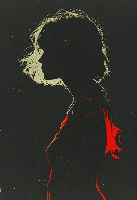 Conrad Roset, space art ,hard light, hard shadows, faded film, desaturated,grainy, vignette, vintage, Kodachrome, Lomography, stained, highly detailed,high contrast, found footage,dark background,black and red<lora:Graphic_Portrait:0.75> <lora:DD-sli-v1:1>