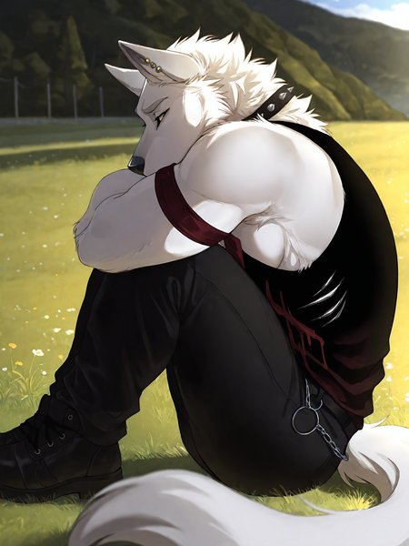 <lora:HarukiIL4:0.8>, haruki, male, solo, sitting, grass, on floor, side view, edgy outfit, 
BREAK masterpiece, best quality, amazing quality, very aesthetic,highres, absurdres, detailed background,