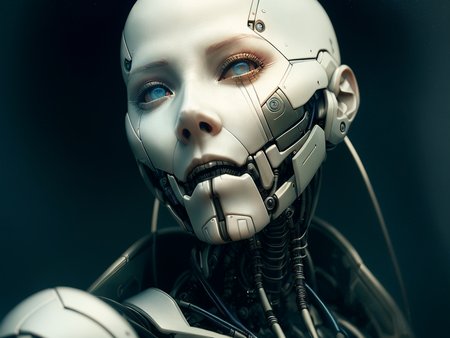(cybernetics by emb-rrf2:1.17),(highly detailed:1.2),(best quality:1.2),(8k:1.2),sharp focus,(subsurface scattering:1.1),award-winning photography, (close shot:1.1),bald
(detailed futuristic workshop:1.0),(robotic skull:1.2),bleached bone, empty eye sockets, neon glow
(very detailed background:1.2),(sci-fi:1.2), knollingcase,(dreamlikeart:1.2),(hyperrealistic:1.2), dramatic lighting, by Jeremy Lipking Antonio J. Manzanedo greg rutkowski alphonse mucha wlop