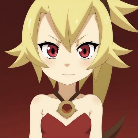 wakfu,1girl,red dress,short blonde hair,red eyes,
 <lora:wakfu-000019cs2:0.6>,  <lora:MinaTepesXL:0.8> Mina Tepes
