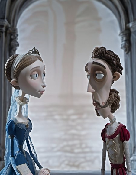 stopmotion, Romeo and Juliet, Two young lovers from feuding families defy societal expectations and face tragic consequences. <lora:STOPMO_1.12_RC:0.9>