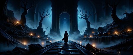 beckoning, 
the children of the night, 
the spirits of the undead, 
an the lesser lights, 
now the time has come to reach out, 
we must heed their calls, 
when strange gateways beckon, <lora:style-desolation-xl-by_andreac75:0.64> <lora:style-fantastic_landscapes-flux-by_artifyai:0.8> <lora:image_enhancer-flux-by_dever:0.8>